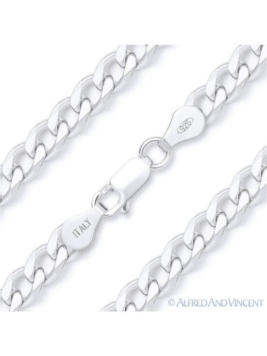Alfred & Vincent Other - 5.5mm Cuban / Curb Link Italian Chain Necklace in Solid .925 Sterling Silver 16"
